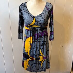 Women’s Olian Maternity Stylish Gray and Yellow Women's Dress